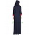 Designer long Kurti - Blue-Red Designer long Kurti - Blue-Red
